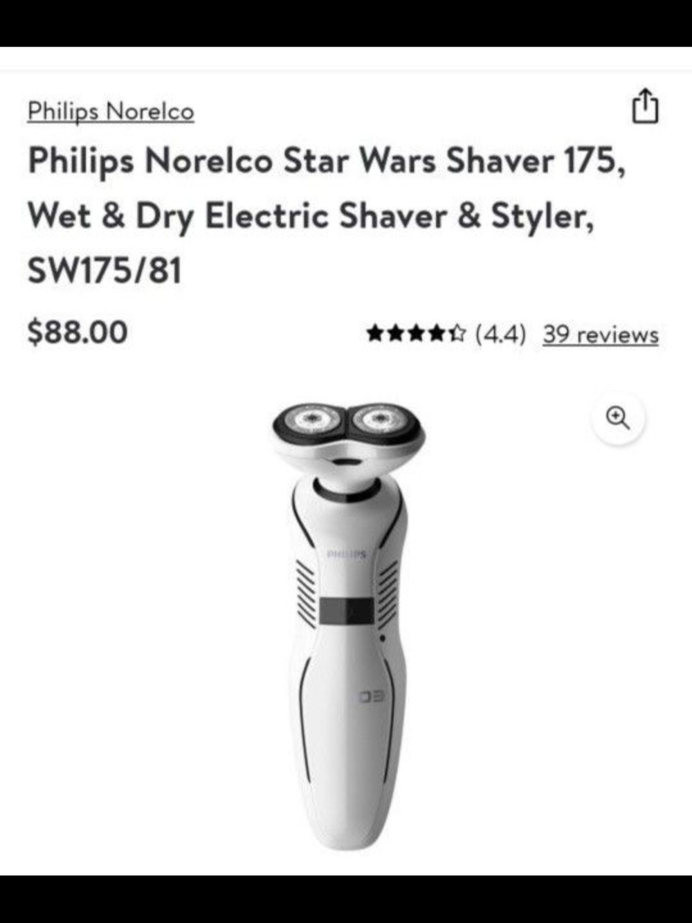 Philips White Electric Wet & Dry Rotary Shaver